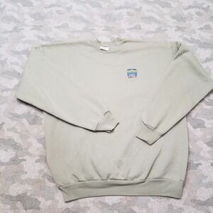 Vintage Idaho Lottery Sweatshirt Mens Large Green Preshrunk Pullover Long Sleeve